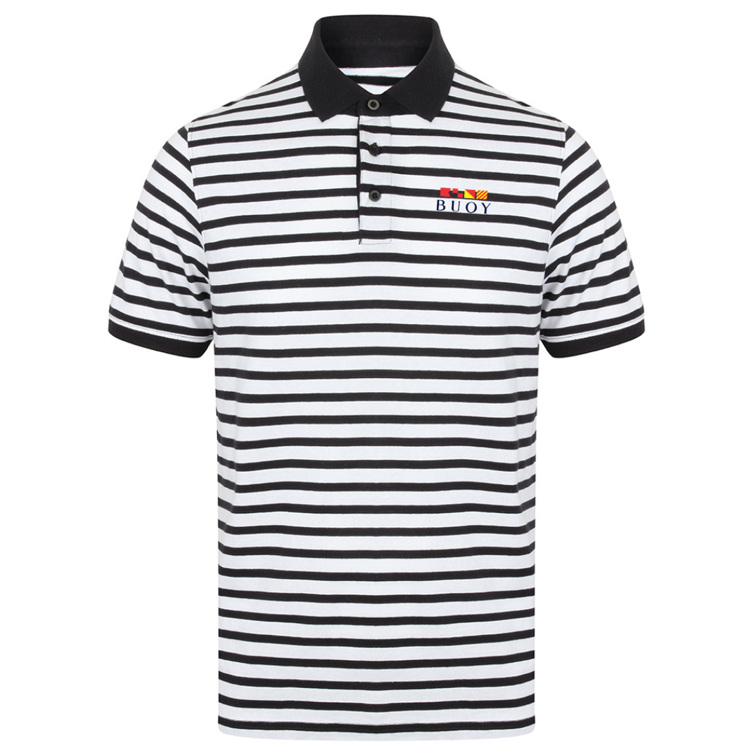 Buoy White Striped Polo