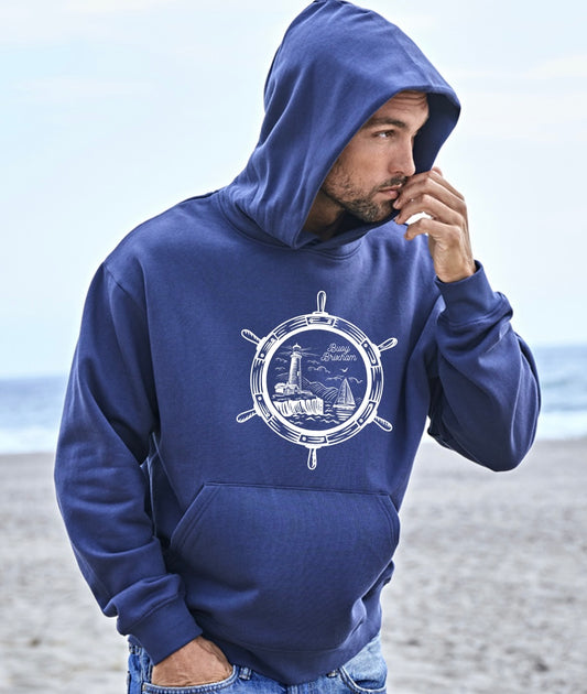Buoy Compass Hoodie in Ink Blue