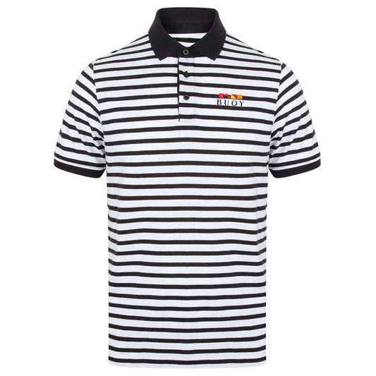 Buoy White Striped Polo