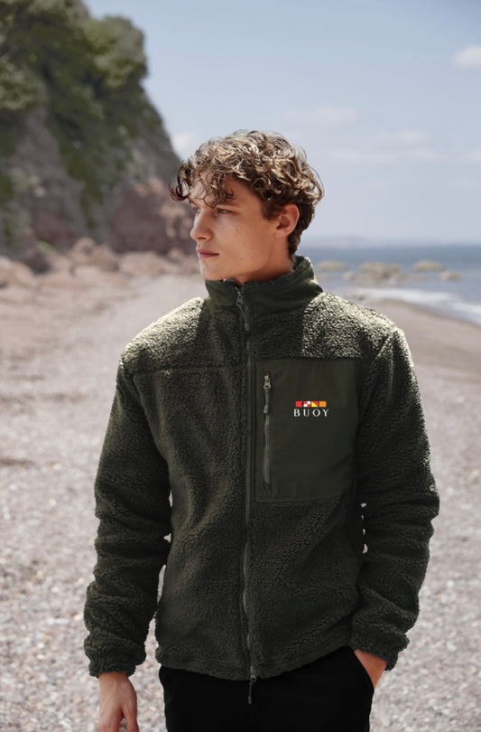 Buoy Brixham Fleece in Olive